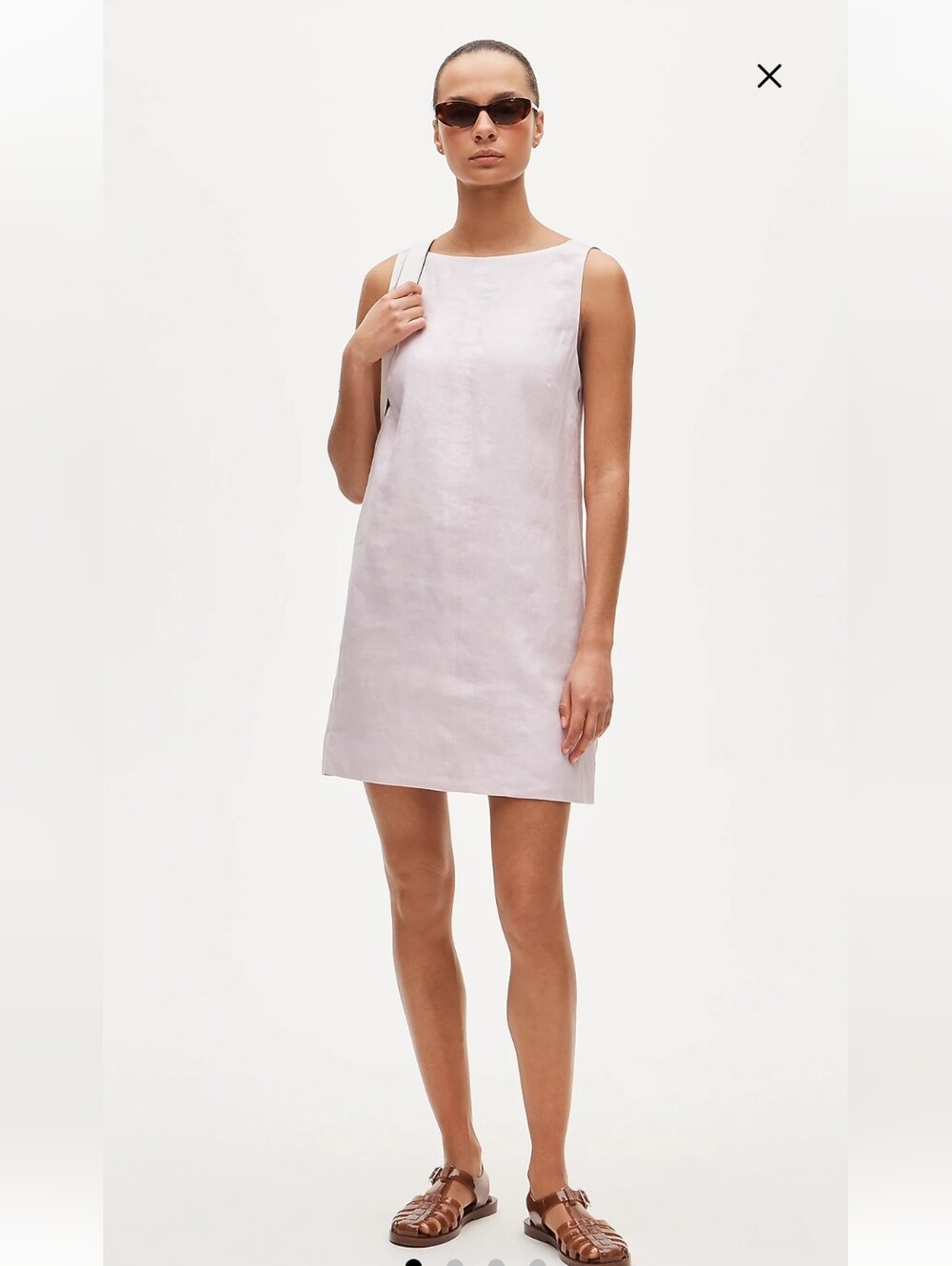 J. Crew Billie Sleeveless Shift Dress in Pale Pink